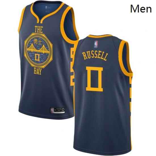 Warriors #0 D 27Angelo Russell Navy Basketball Swingman City Edition 2018 19 Jersey